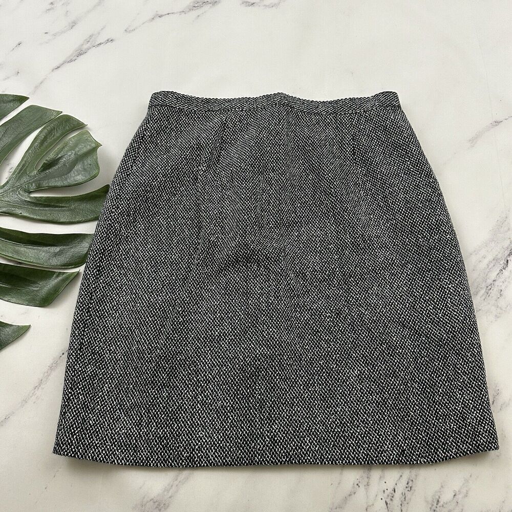 JRT Womens Vintage 90s Tweed Mini Skirt Size 12 New Black White Academia